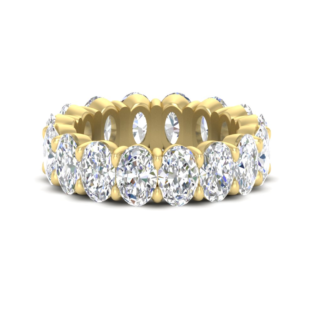 10 Ctw Oval Diamond Eternity Luxury Band with 14K Yellow Gold White Diamond