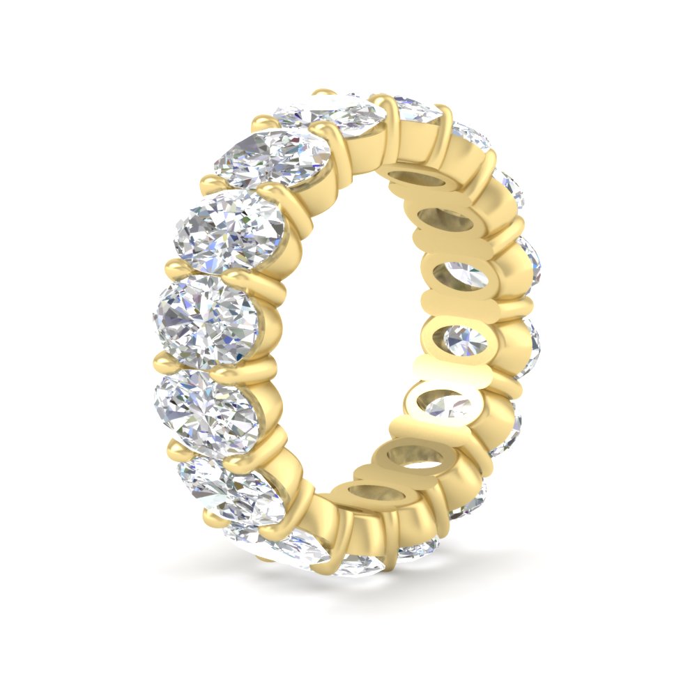 10 Ctw Oval Diamond Eternity Luxury Band with 14K Yellow Gold White Diamond