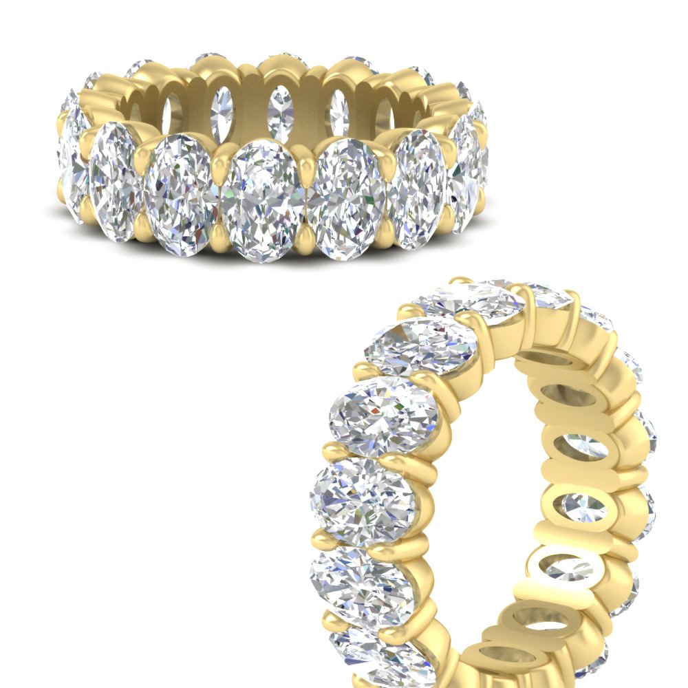 10 Ctw Oval Diamond Eternity Luxury Band with 14K Yellow Gold White Diamond