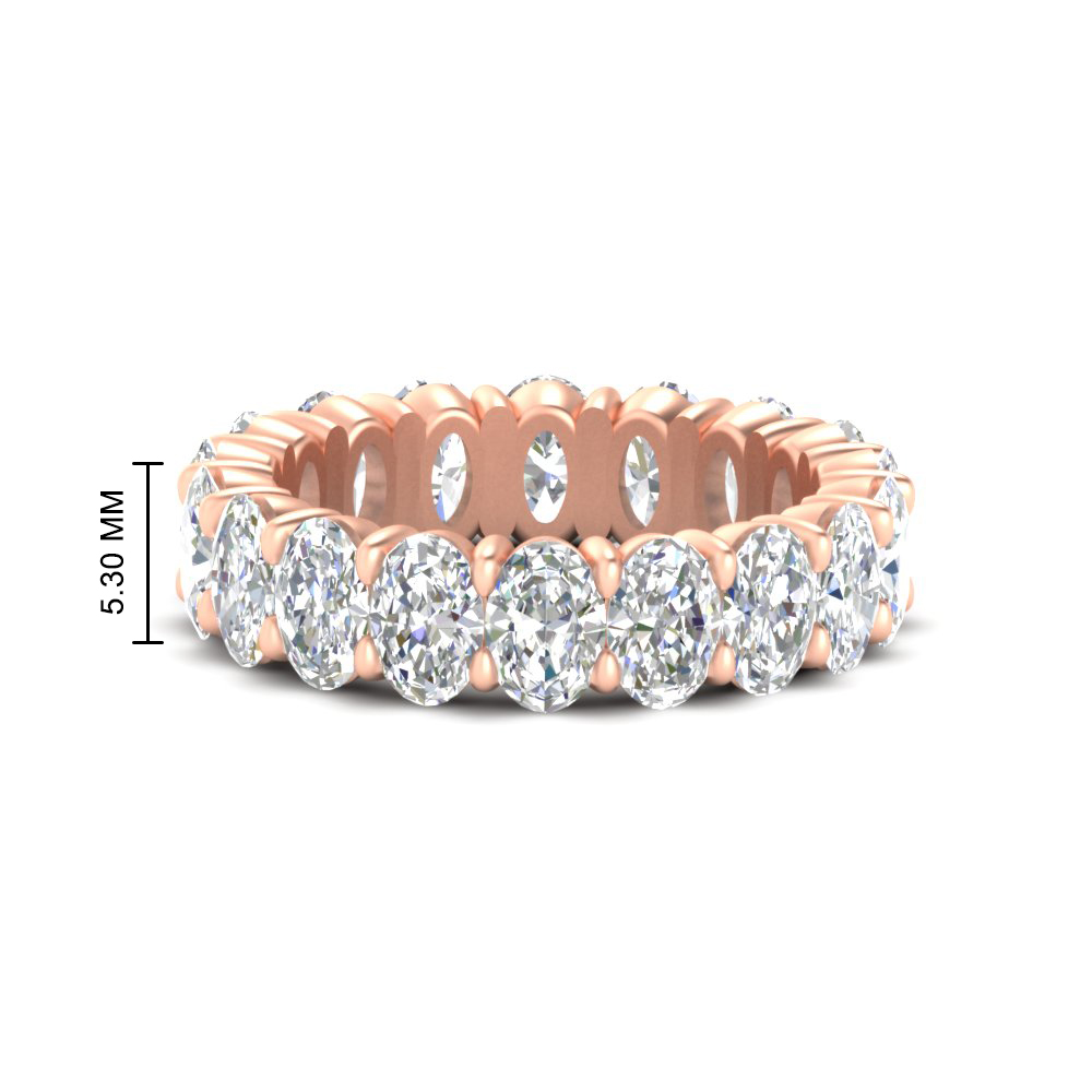 5 Carat Eternity Band Oval Diamonds with 14K Rose Gold White Diamond