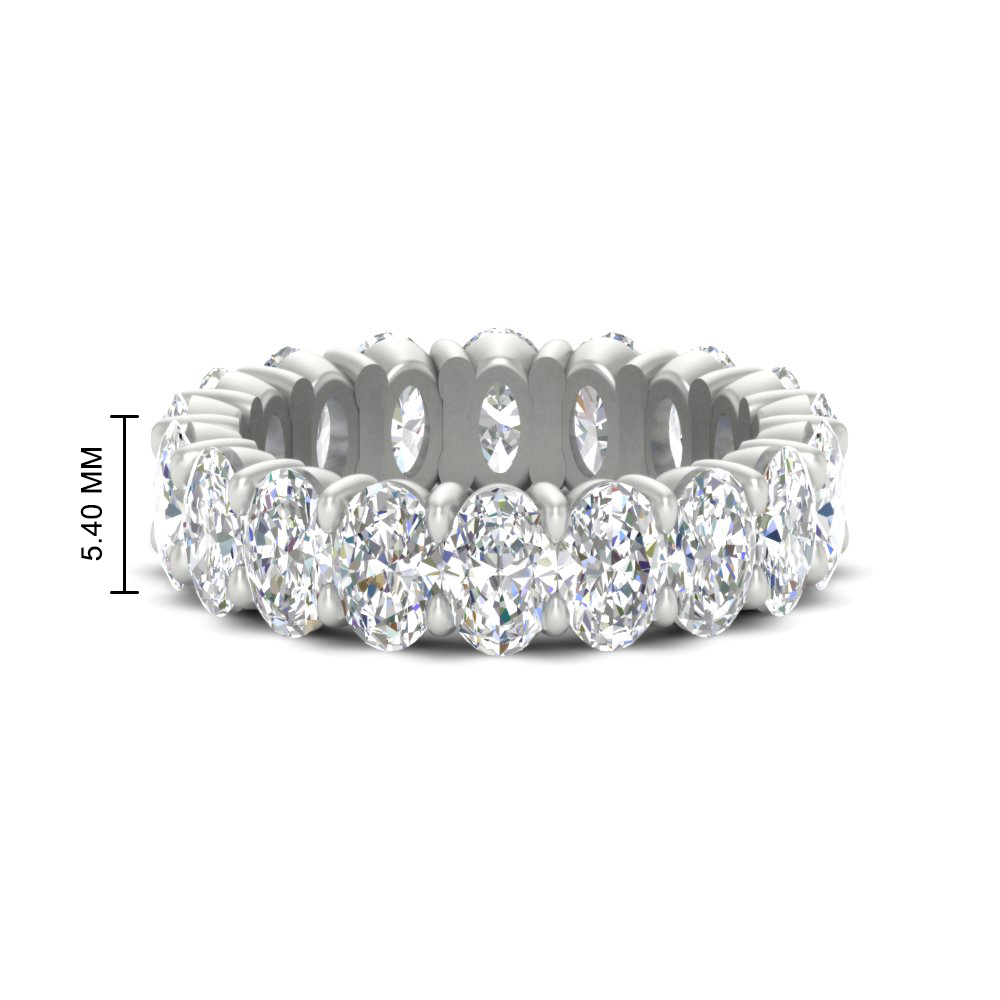 6 Ctw Oval Diamond Eternity Full Band with 14K White Gold White Diamond