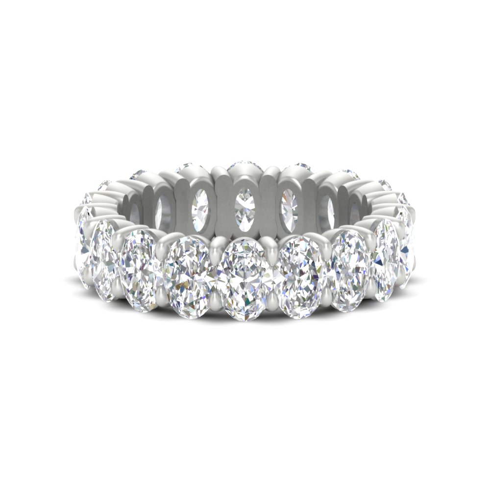 6 Ctw Oval Diamond Eternity Full Band with 14K White Gold White Diamond