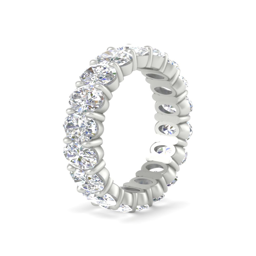 6 Ctw Oval Diamond Eternity Full Band with 14K White Gold White Diamond