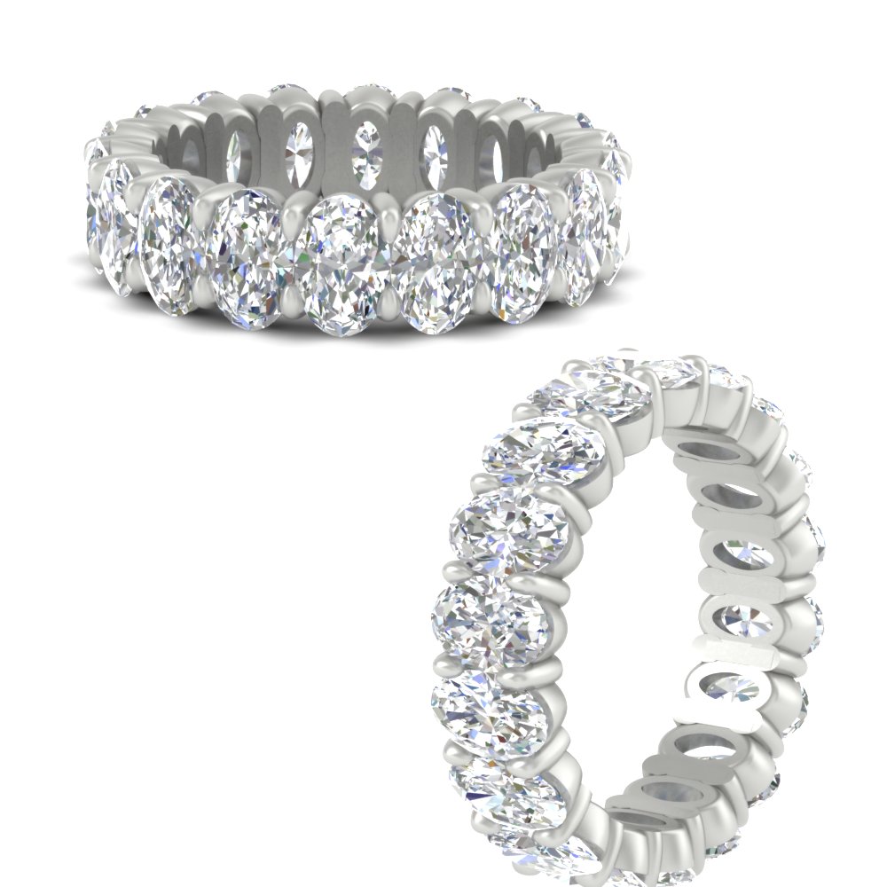 6 Ctw Oval Diamond Eternity Full Band with 14K White Gold White Diamond