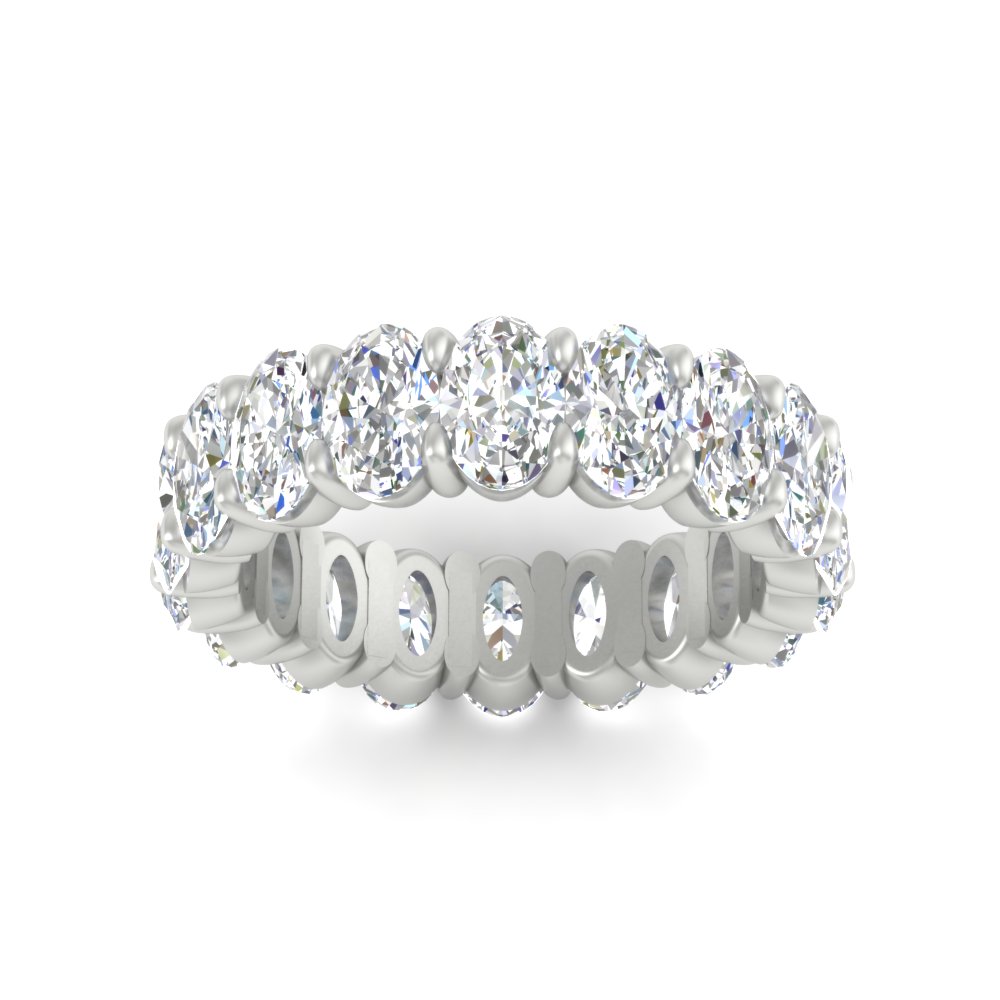 6 Ctw Oval Diamond Eternity Full Band with 14K White Gold White Diamond