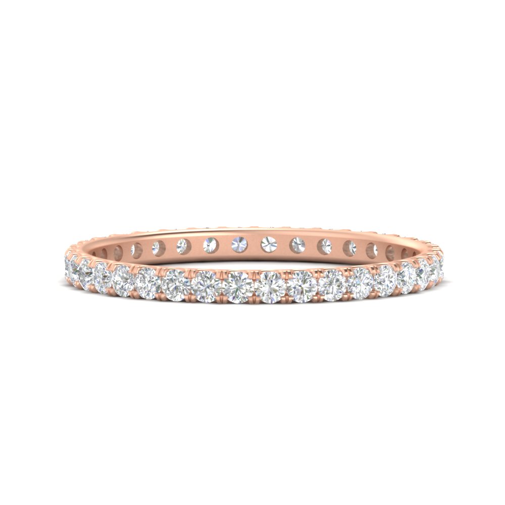 0.50 Ct. Round Diamond Eternity Anniversary Band with 14K Rose Gold White Diamond