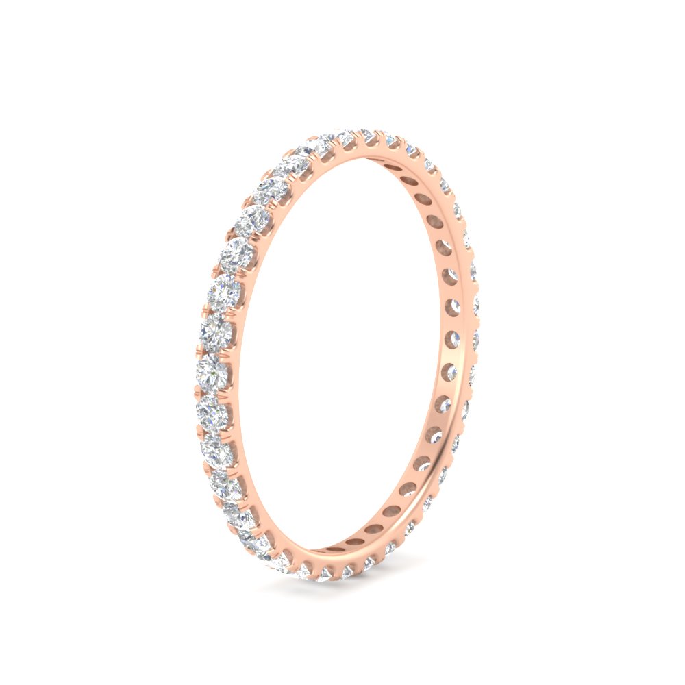 0.50 Ct. Round Diamond Eternity Anniversary Band with 14K Rose Gold White Diamond