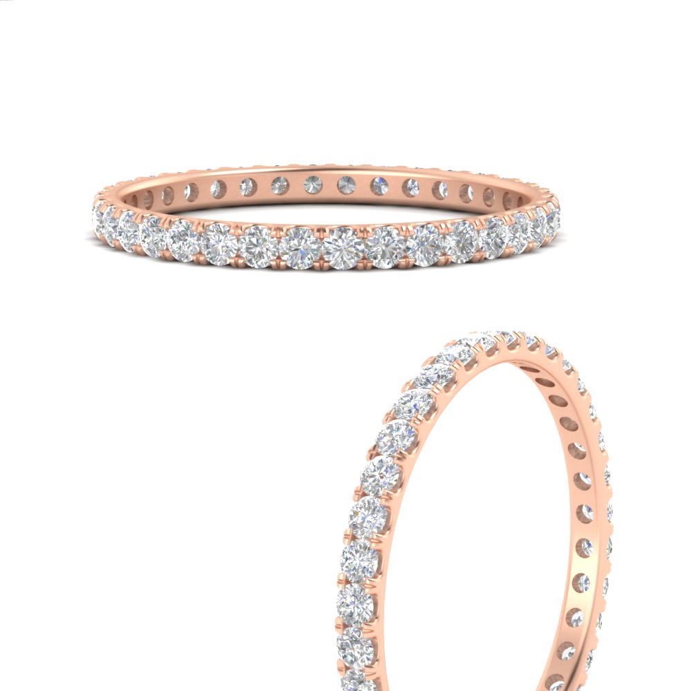 0.50 Ct. Round Diamond Eternity Anniversary Band with 14K Rose Gold White Diamond