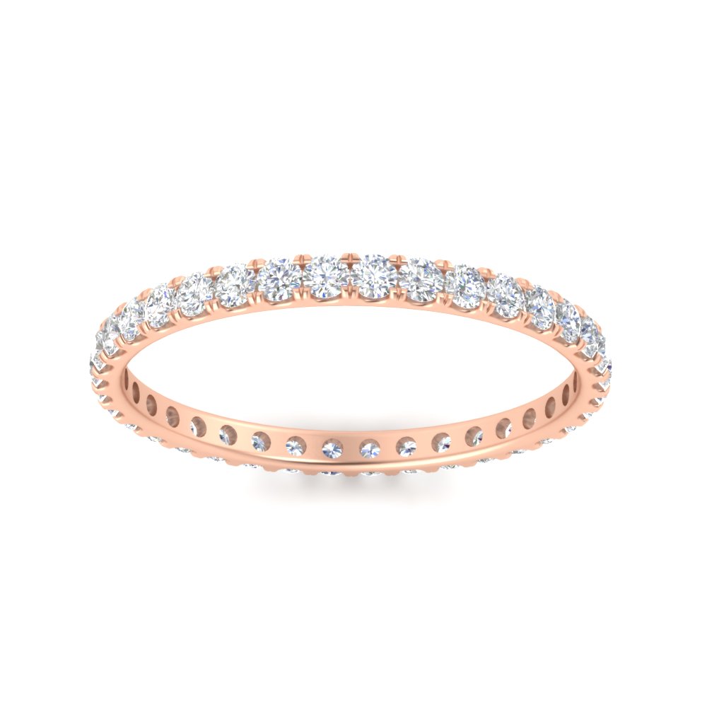 0.50 Ct. Round Diamond Eternity Anniversary Band with 14K Rose Gold White Diamond