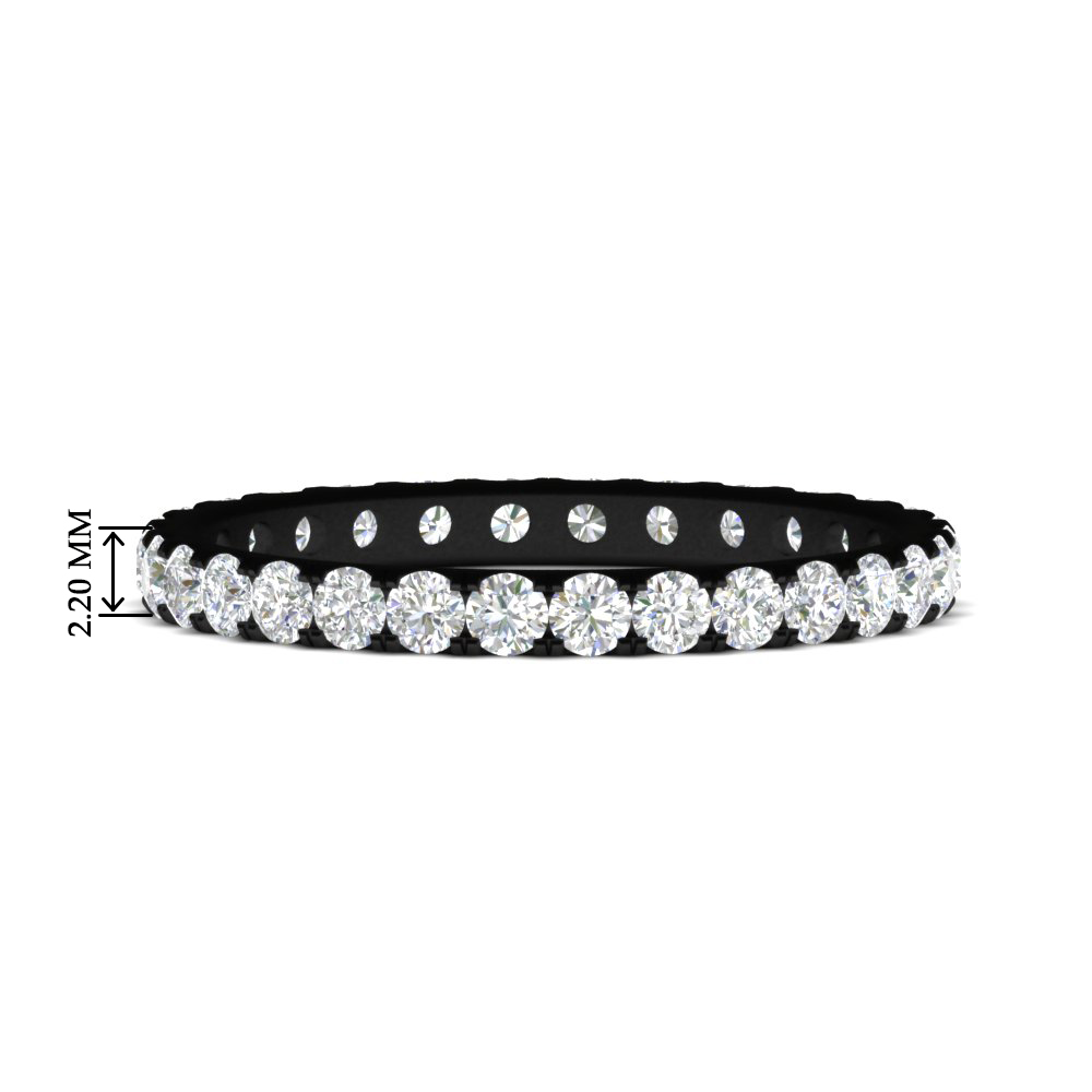 0.75 Carat Womens Eternity Black Gold Band with 14K Black Gold White Diamond