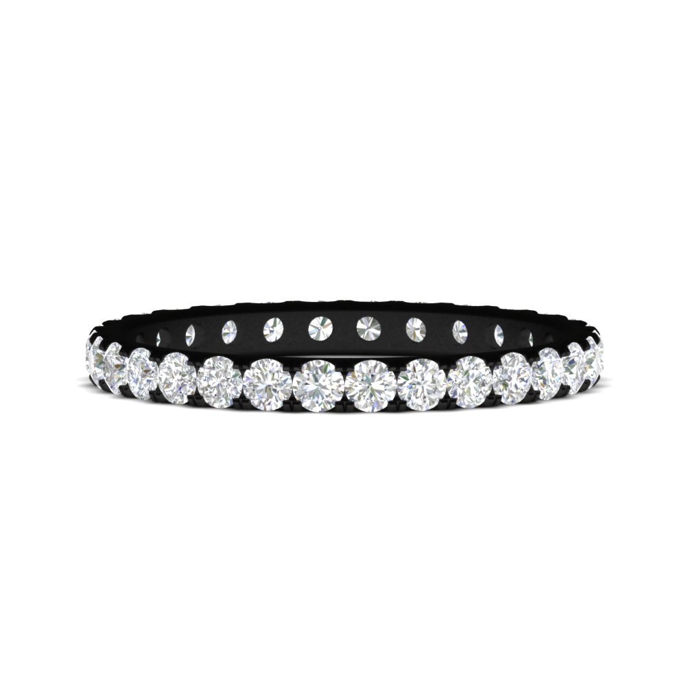 0.75 Carat Womens Eternity Black Gold Band with 14K Black Gold White Diamond