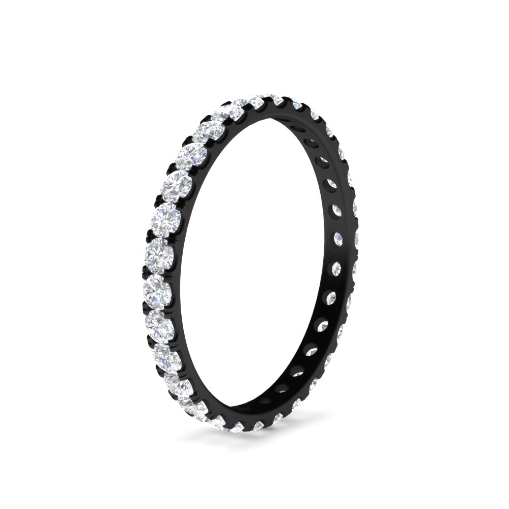 0.75 Carat Womens Eternity Black Gold Band with 14K Black Gold White Diamond