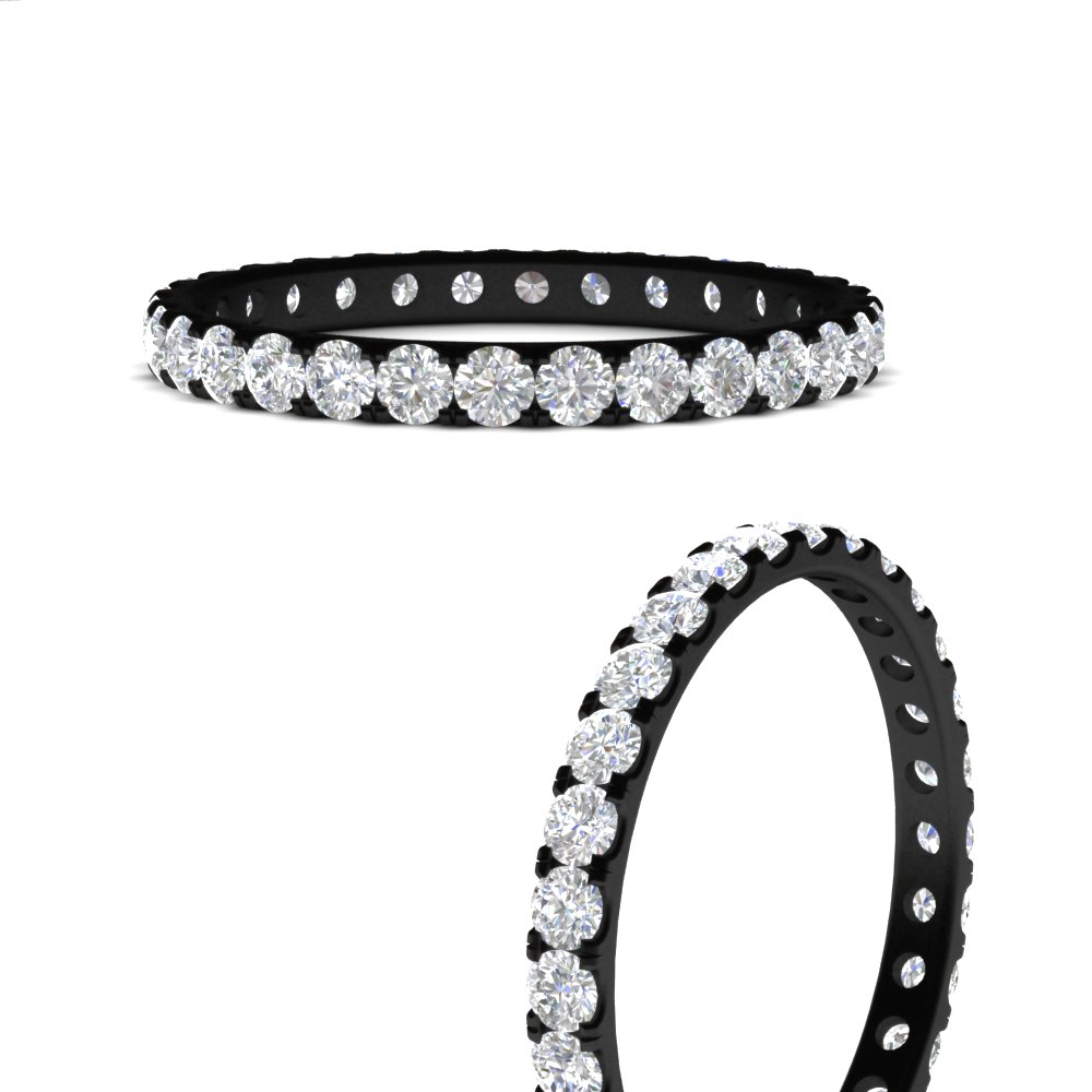 0.75 Carat Womens Eternity Black Gold Band with 14K Black Gold White Diamond