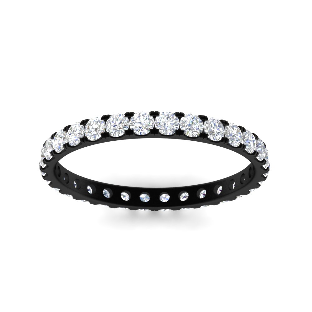 0.75 Carat Womens Eternity Black Gold Band with 14K Black Gold White Diamond
