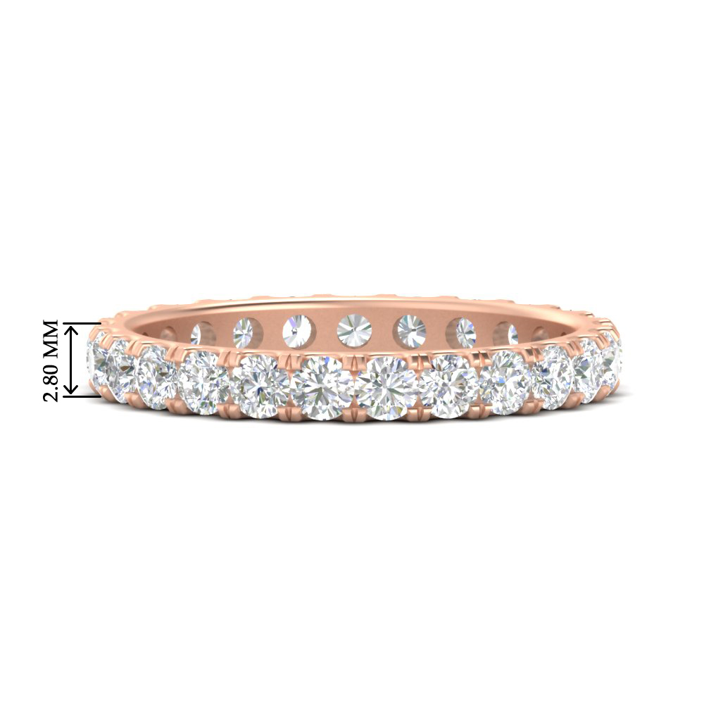  1.50 Carat Round Eternity Band For Women with White Diamond 14K Rose Gold