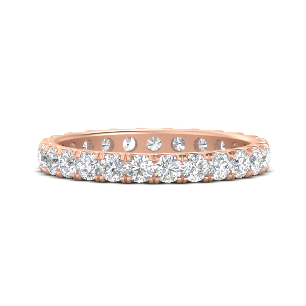  1.50 Carat Round Eternity Band For Women with White Diamond 14K Rose Gold