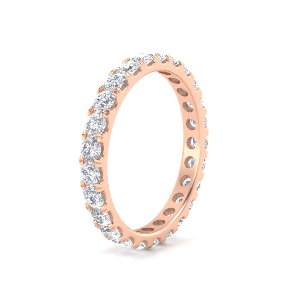  1.50 Carat Round Eternity Band For Women with White Diamond 14K Rose Gold