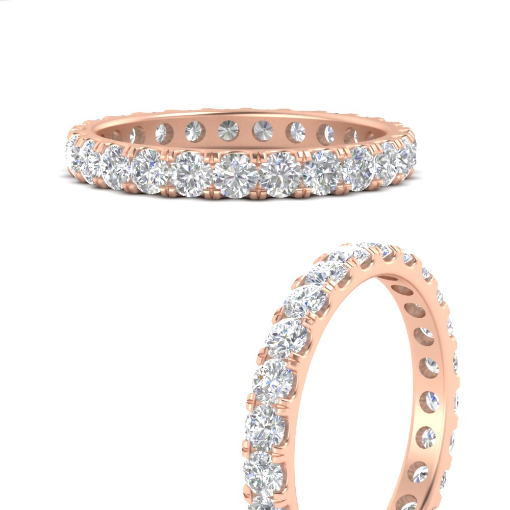  1.50 Carat Round Eternity Band For Women with White Diamond 14K Rose Gold