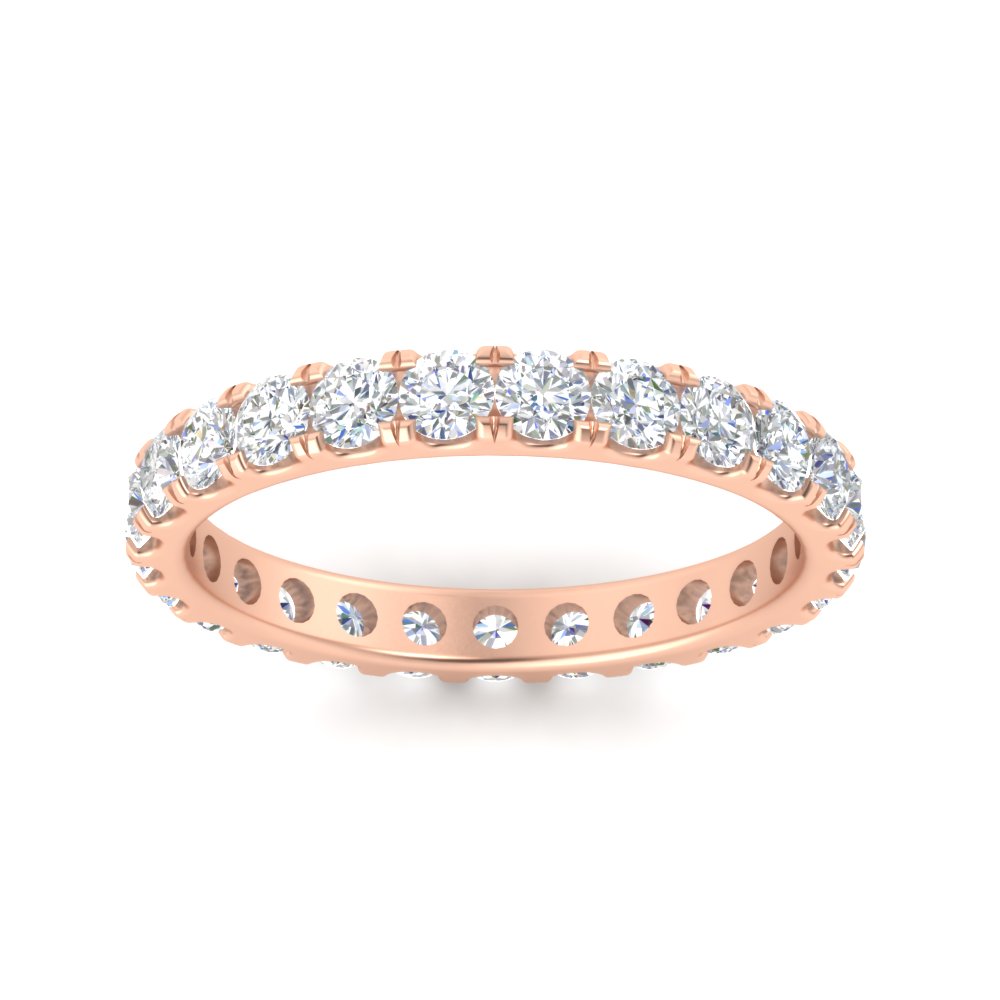  1.50 Carat Round Eternity Band For Women with White Diamond 14K Rose Gold