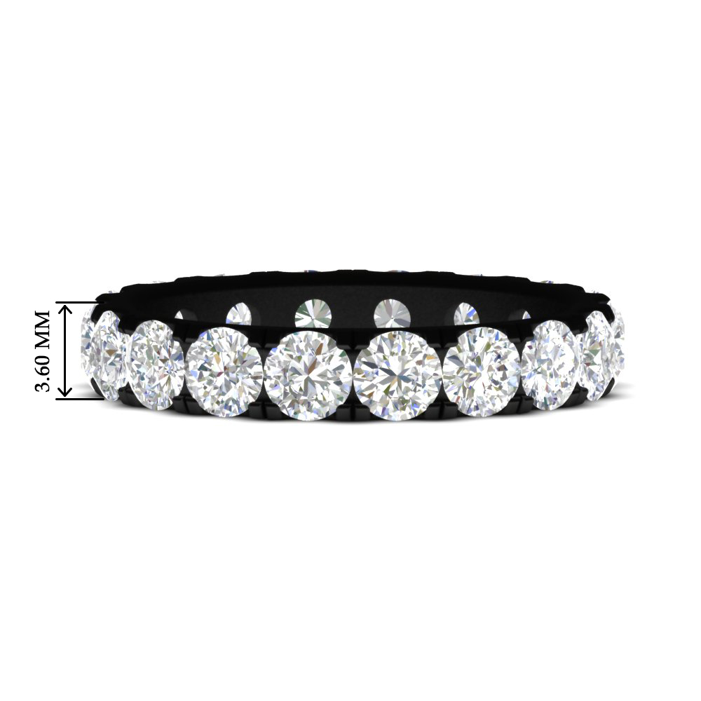 2.50 Ct. Diamond Double Prong Eternity Black Wedding Band with 14K Black Gold White Diamond