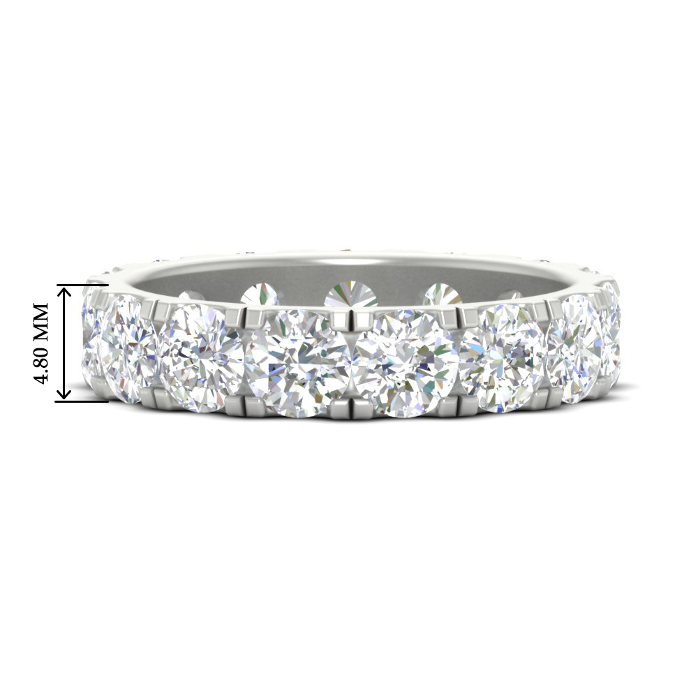 5 Carat Double Prong Eternity Wedding Band Diamond with 14K White Gold White Diamond