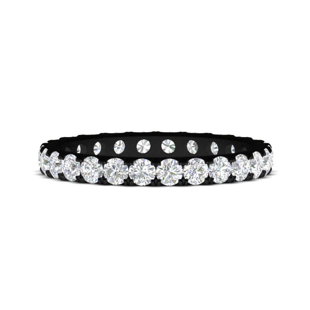 Black Gold 1 Carat Diamond Eternity Band with 14K Black Gold White Diamond