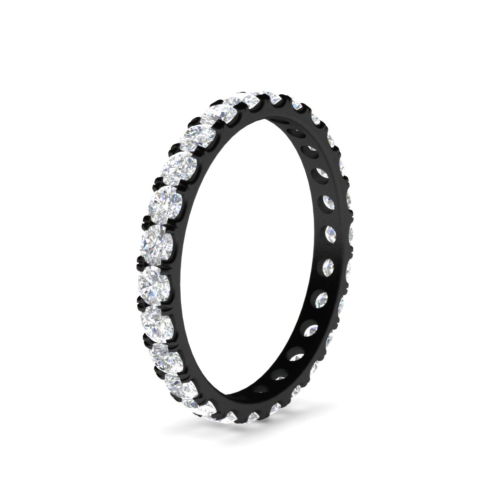 Black Gold 1 Carat Diamond Eternity Band with 14K Black Gold White Diamond