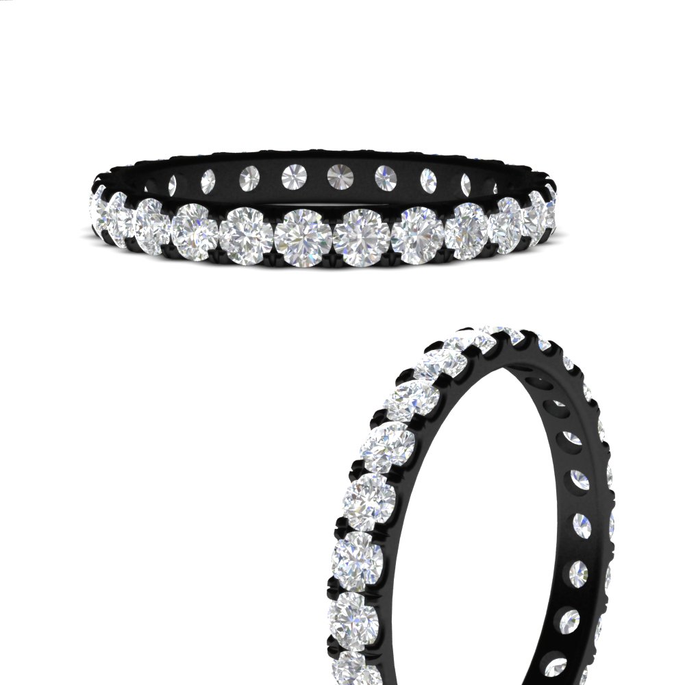 Black Gold 1 Carat Diamond Eternity Band with 14K Black Gold White Diamond