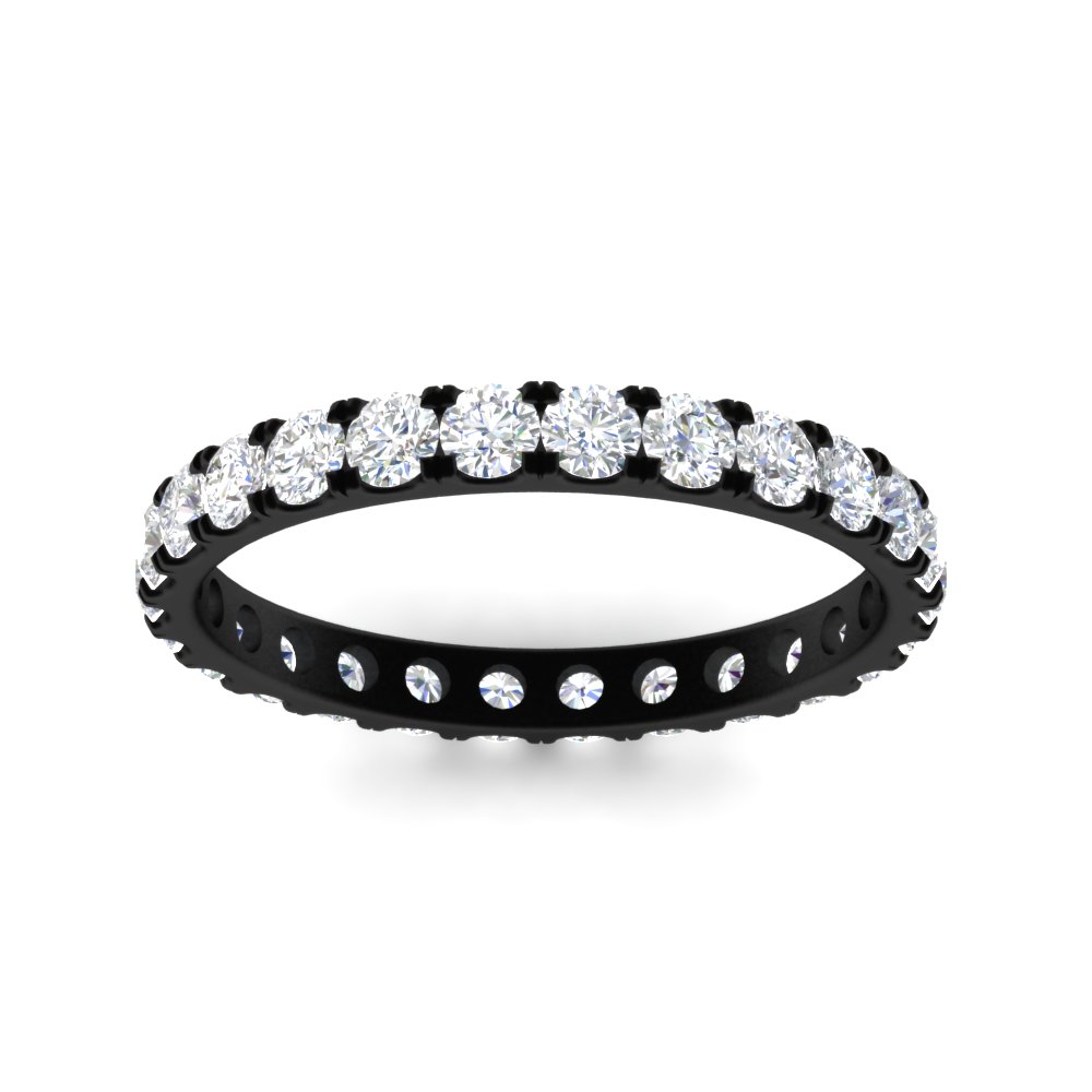 Black Gold 1 Carat Diamond Eternity Band with 14K Black Gold White Diamond