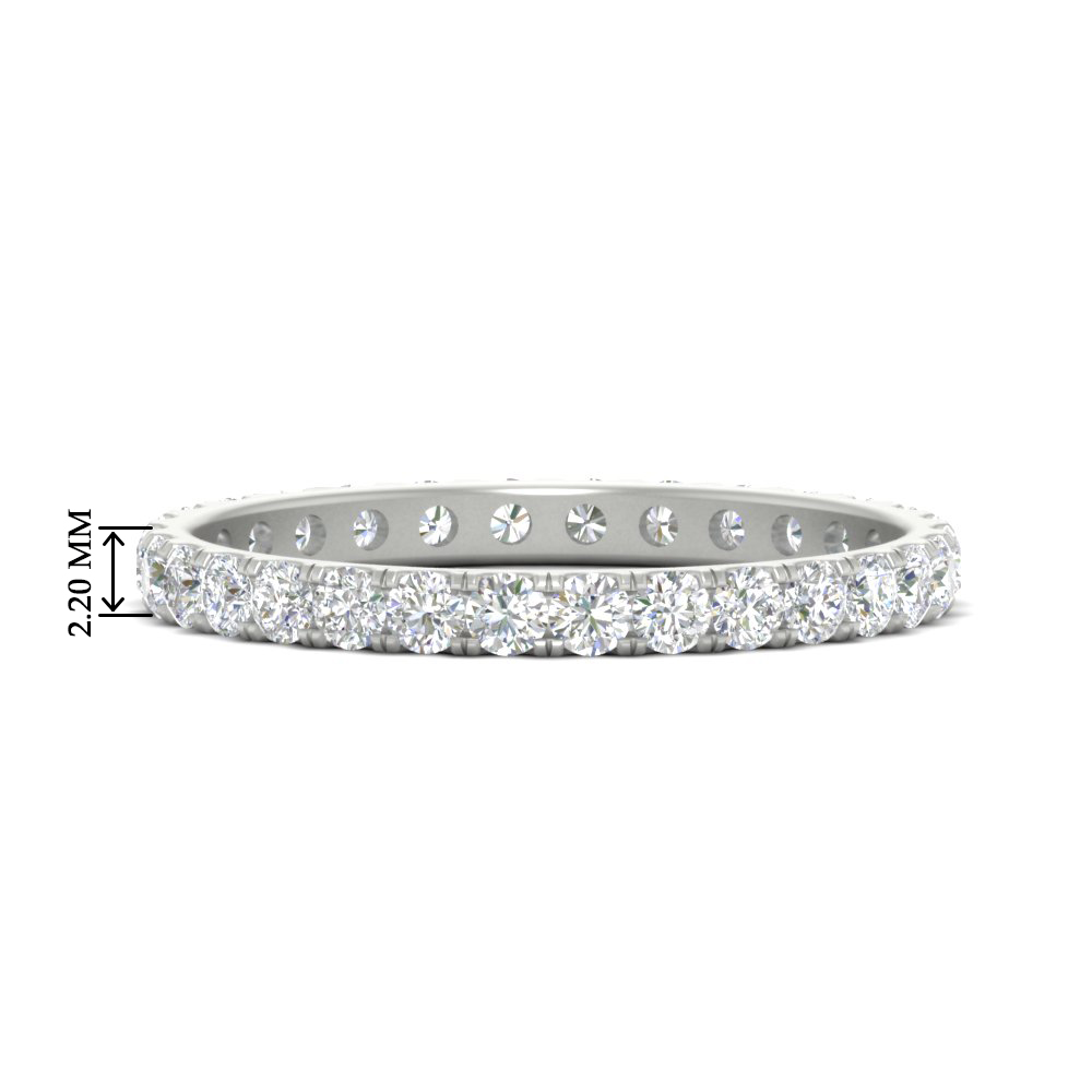 Round Diamond Eternity Mothers Band with White Diamond in 14K White Gold