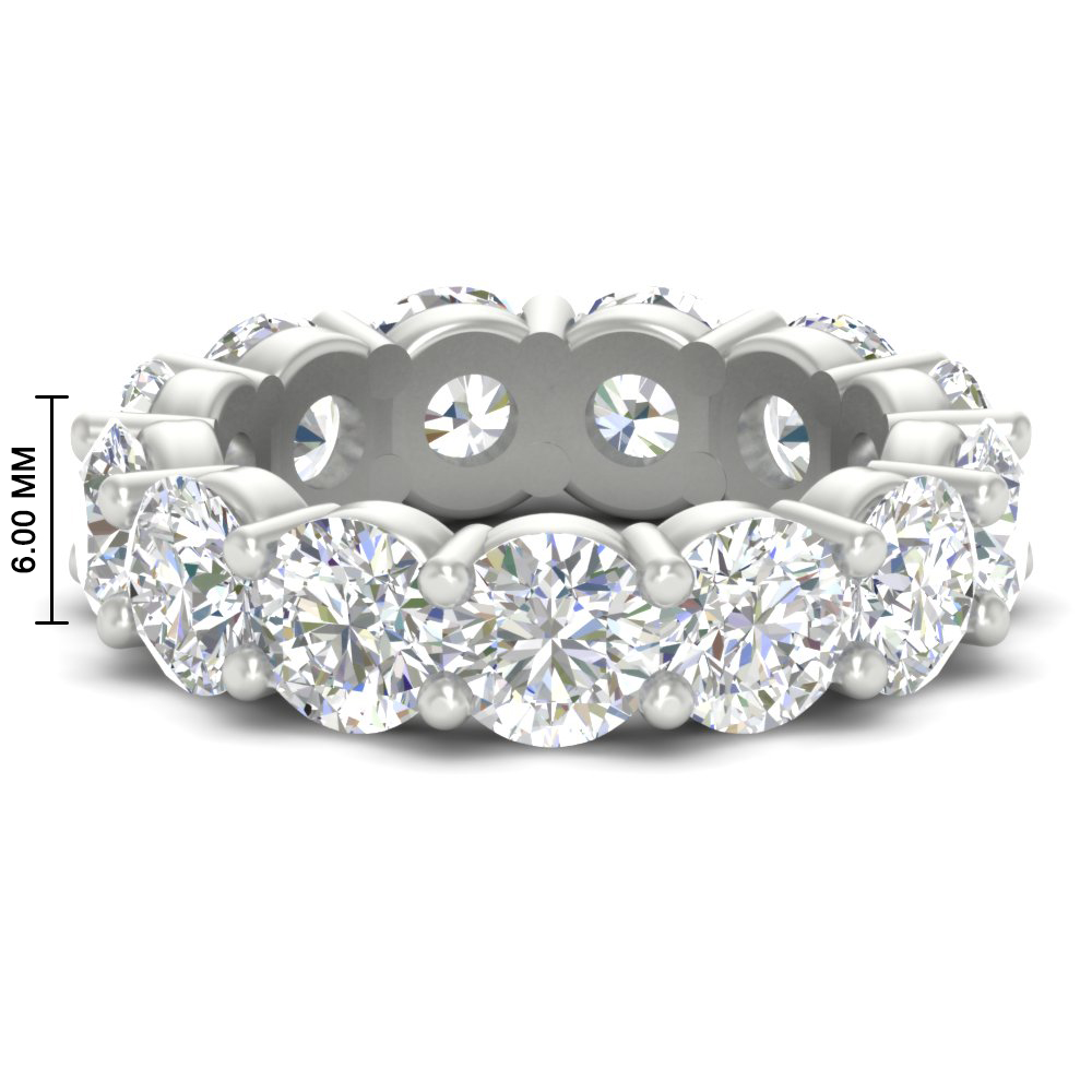 10 Carat Classic Round Diamond Eternity Band with 14K White Gold White Diamond