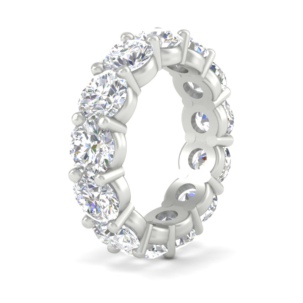 10 Carat Classic Round Diamond Eternity Band with 14K White Gold White Diamond