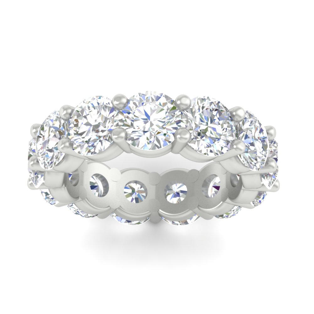 10 Carat Classic Round Diamond Eternity Band with 14K White Gold White Diamond