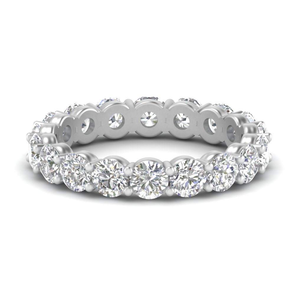 3 Carat Diamond Shared Prong Eternity Band with 14K White Gold White Diamond