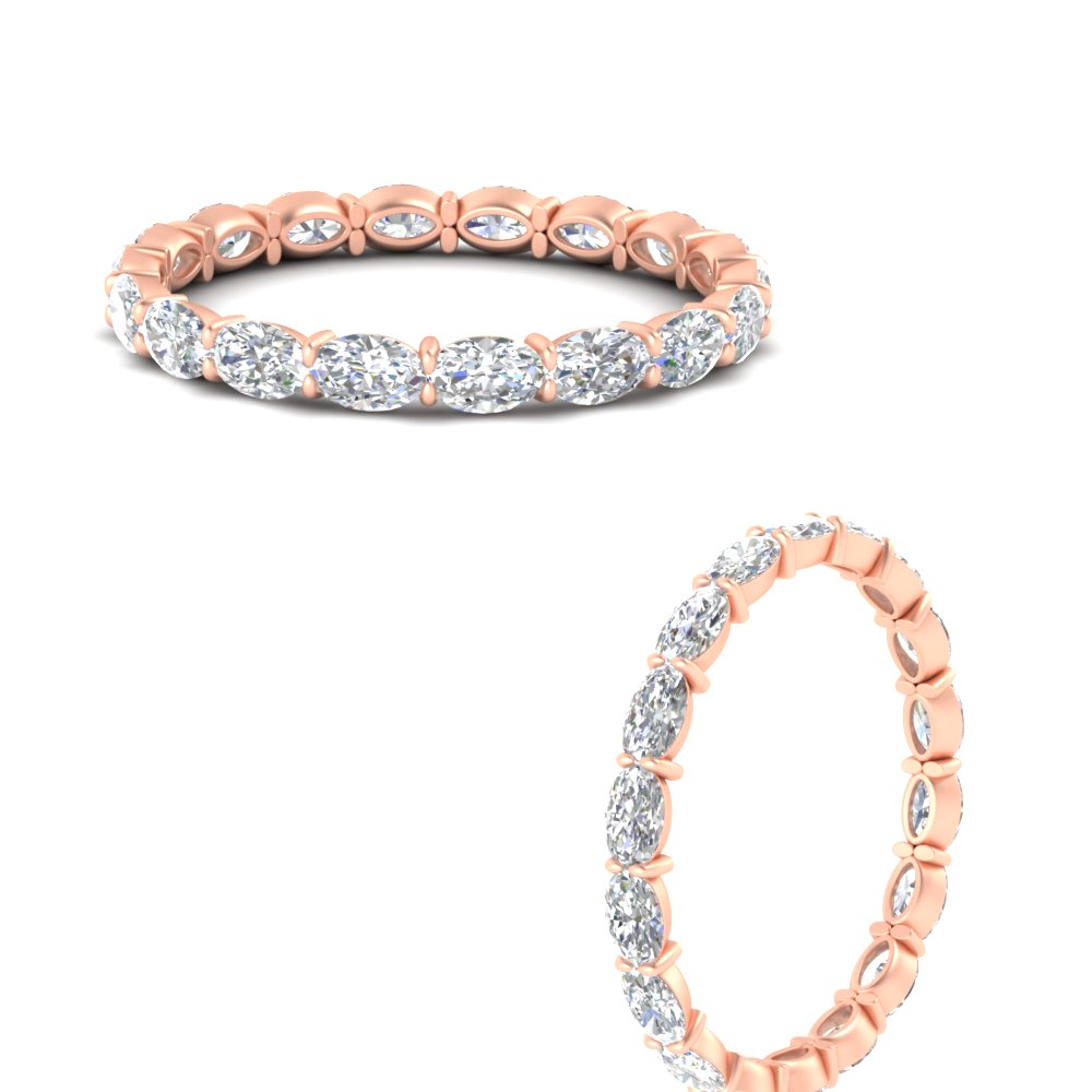 sideways oval shape 2 carat eternity diamond wedding ring in FDEWB8425OVANGLE3 2.00CT NL RG
