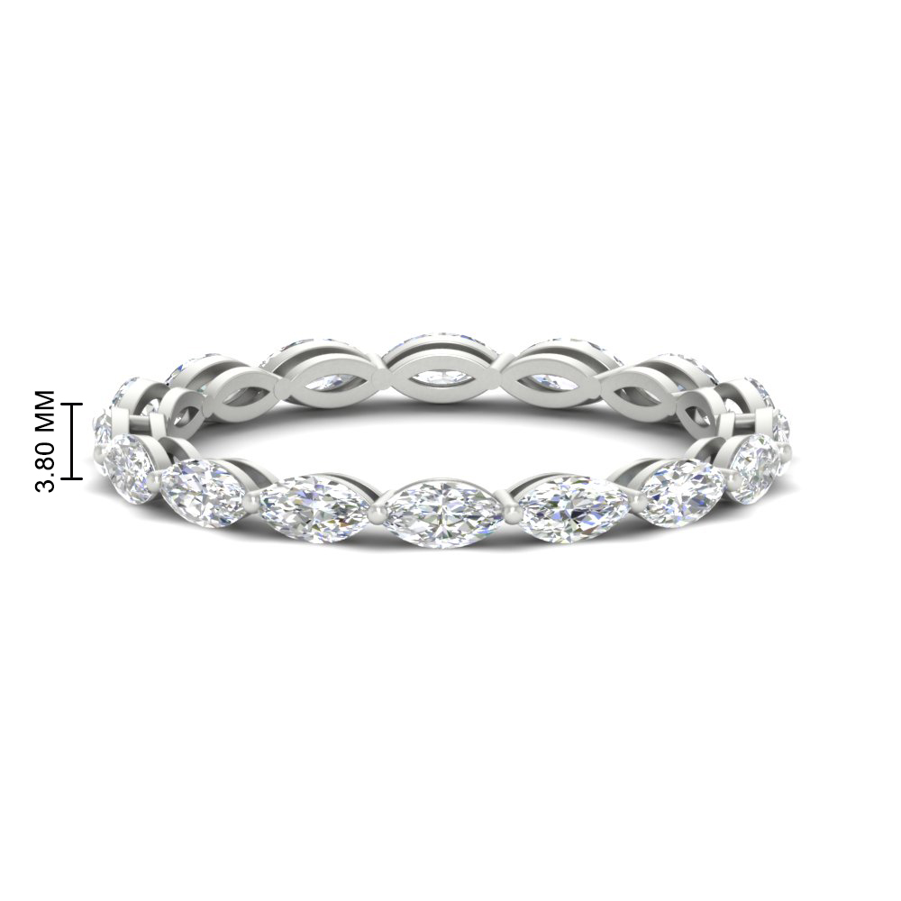 5 Carat Anniversary East West Diamond Ring with 14K White Gold White Diamond