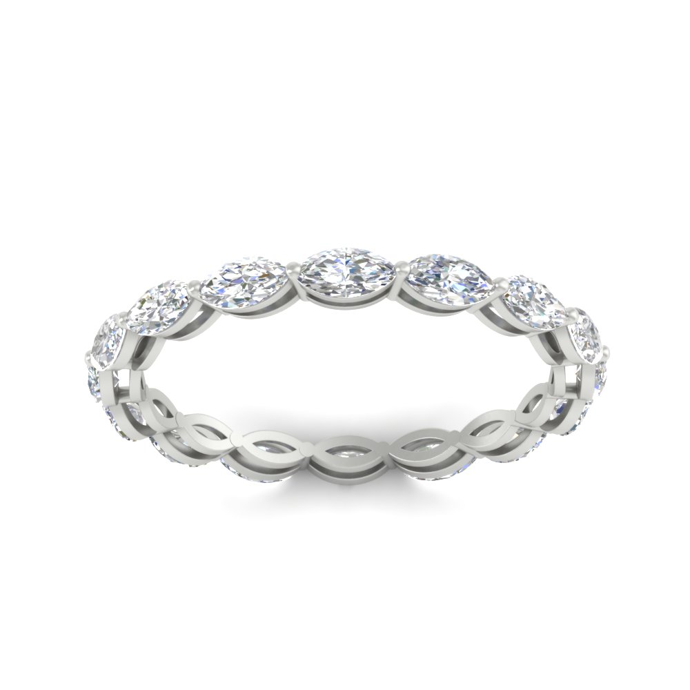5 Carat Anniversary East West Diamond Ring with 14K White Gold White Diamond