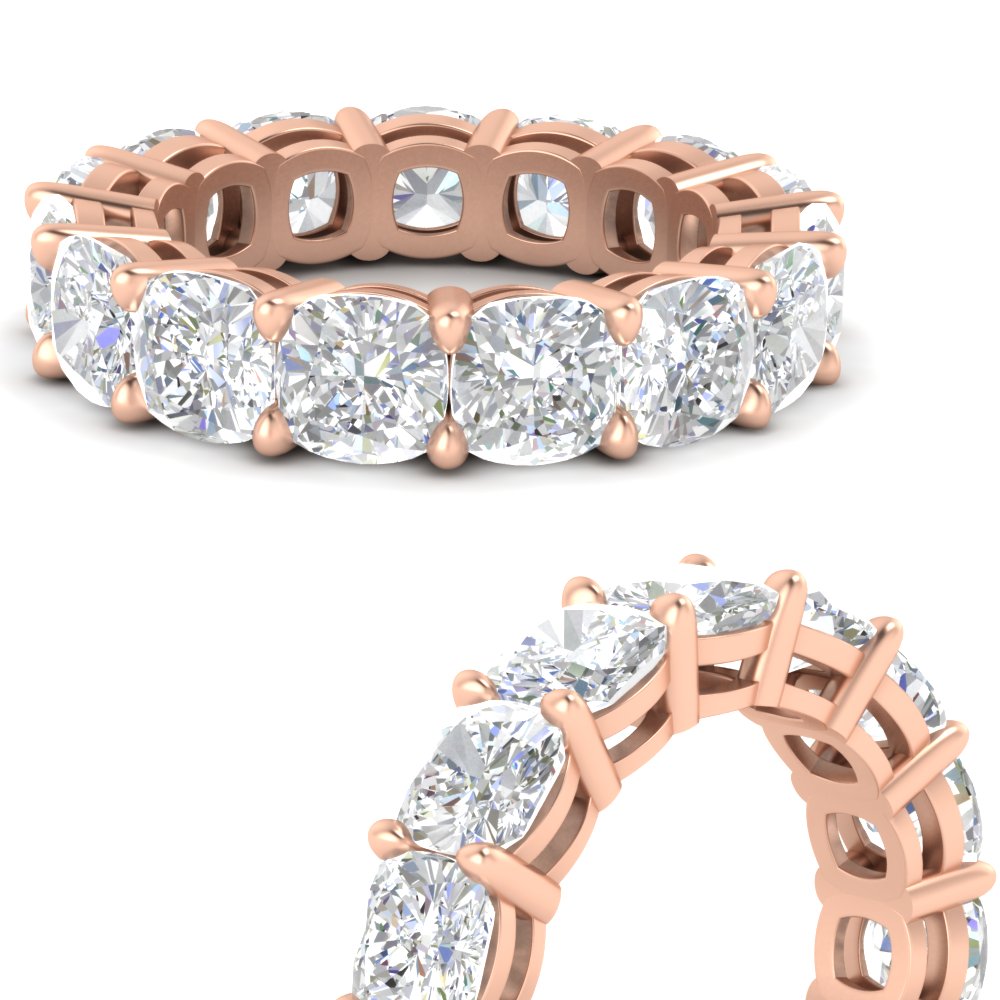 6 Carat Diamond Wedding Eternity Ring with 14K Rose Gold White Diamond