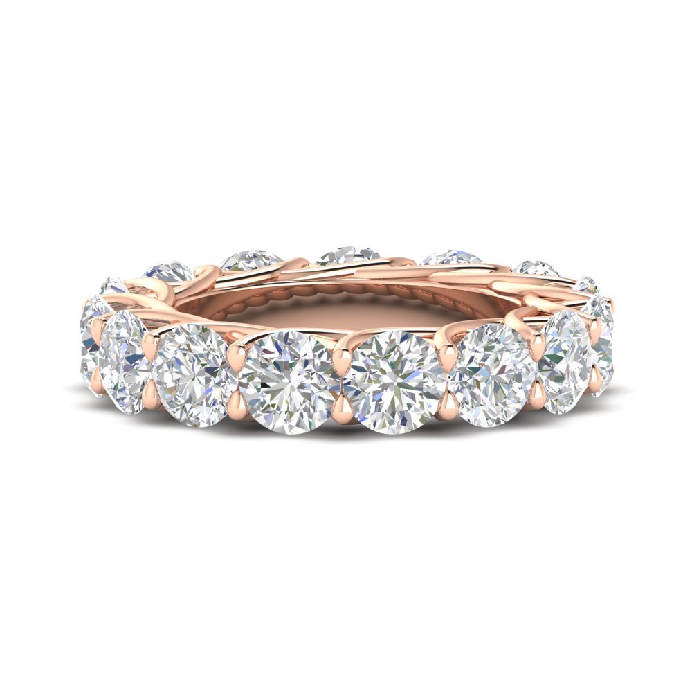 10 Carat Round Luxury Eternity Band with 14K Rose Gold White Diamond