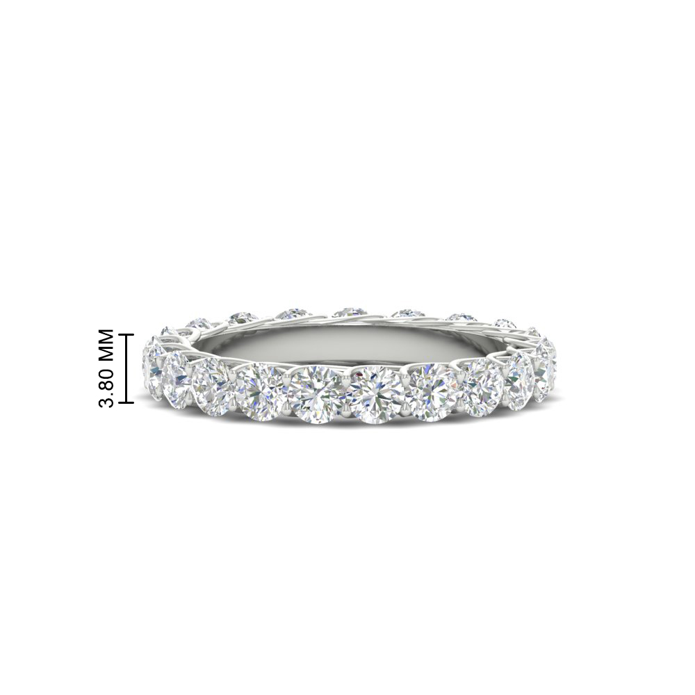 Classic 3 Carat Round Eternity Band Ring with 14K White Gold White Diamond