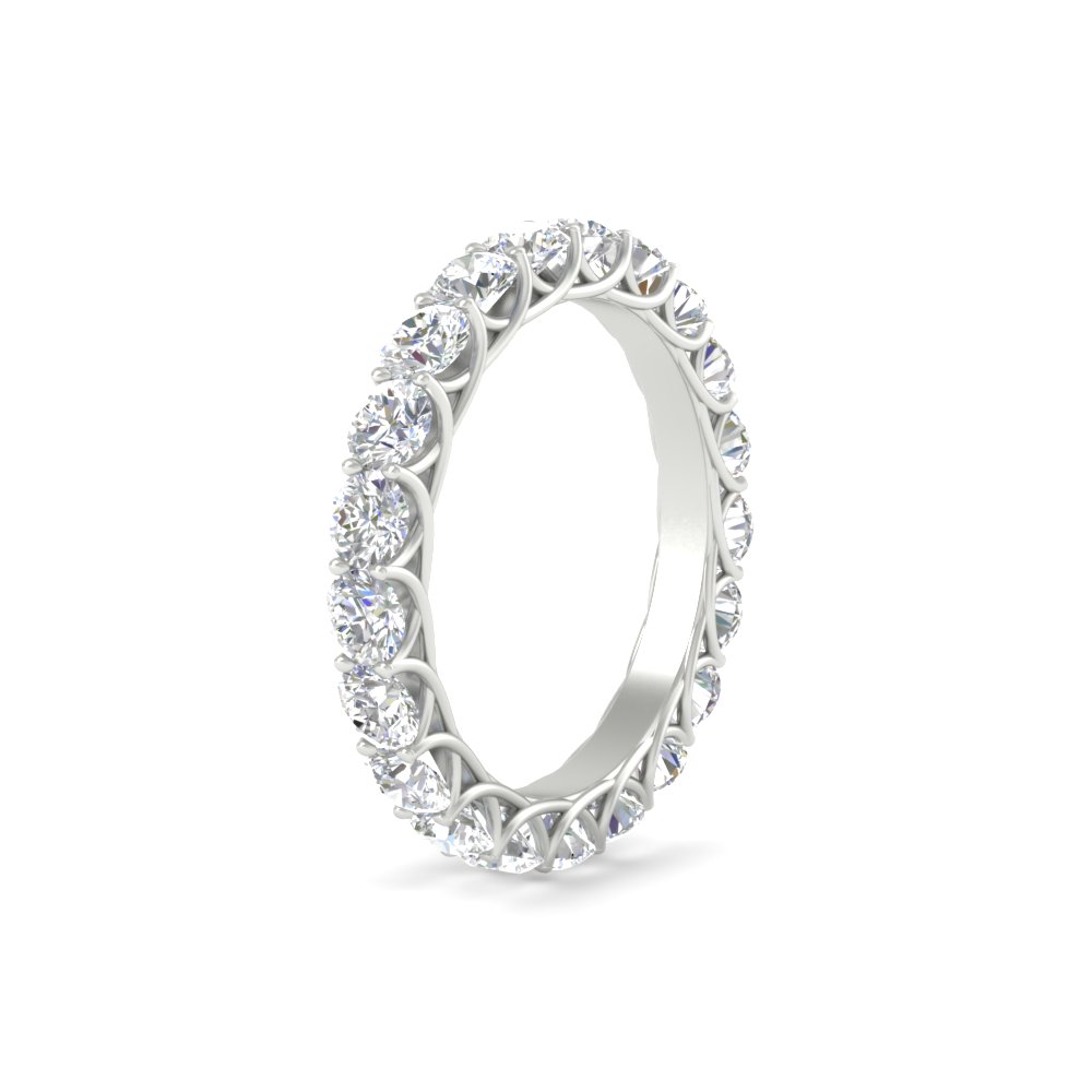 Classic 3 Carat Round Eternity Band Ring with 14K White Gold White Diamond