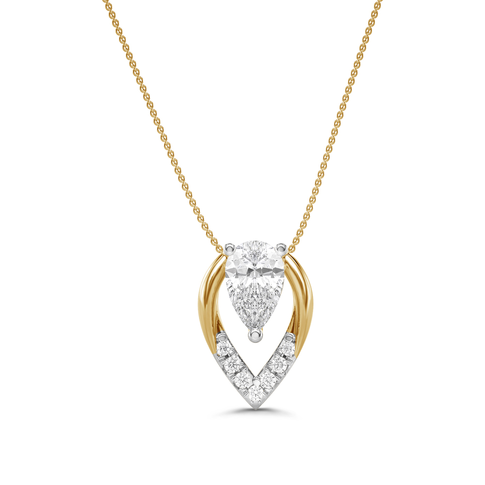 Gold Teardrop Lab Diamond Pendant with 14K Yellow Gold undefined