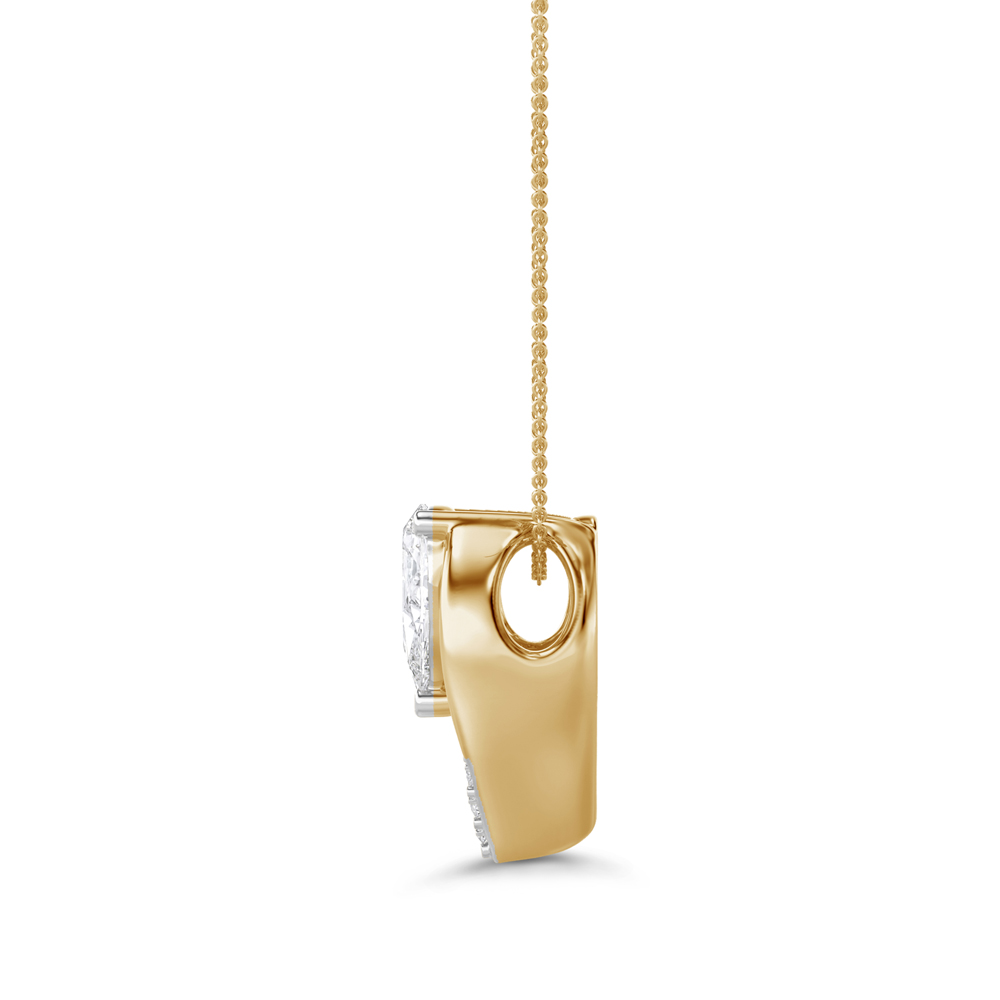 Gold Teardrop Lab Diamond Pendant with 14K Yellow Gold undefined