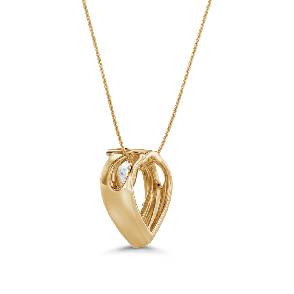 Gold Teardrop Lab Diamond Pendant with 14K Yellow Gold undefined