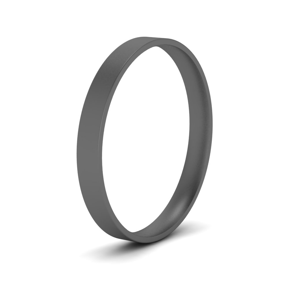 Light Weight Flat 4 mm Mens Wedding Band with 14K Black Gold undefined