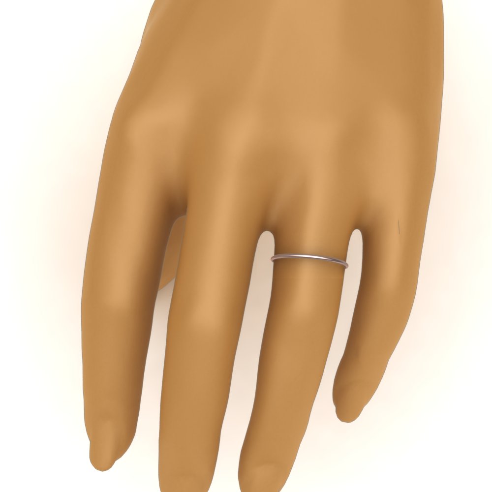 Comfort Fit Plain Stack Wedding Band with 14K Rose Gold undefined