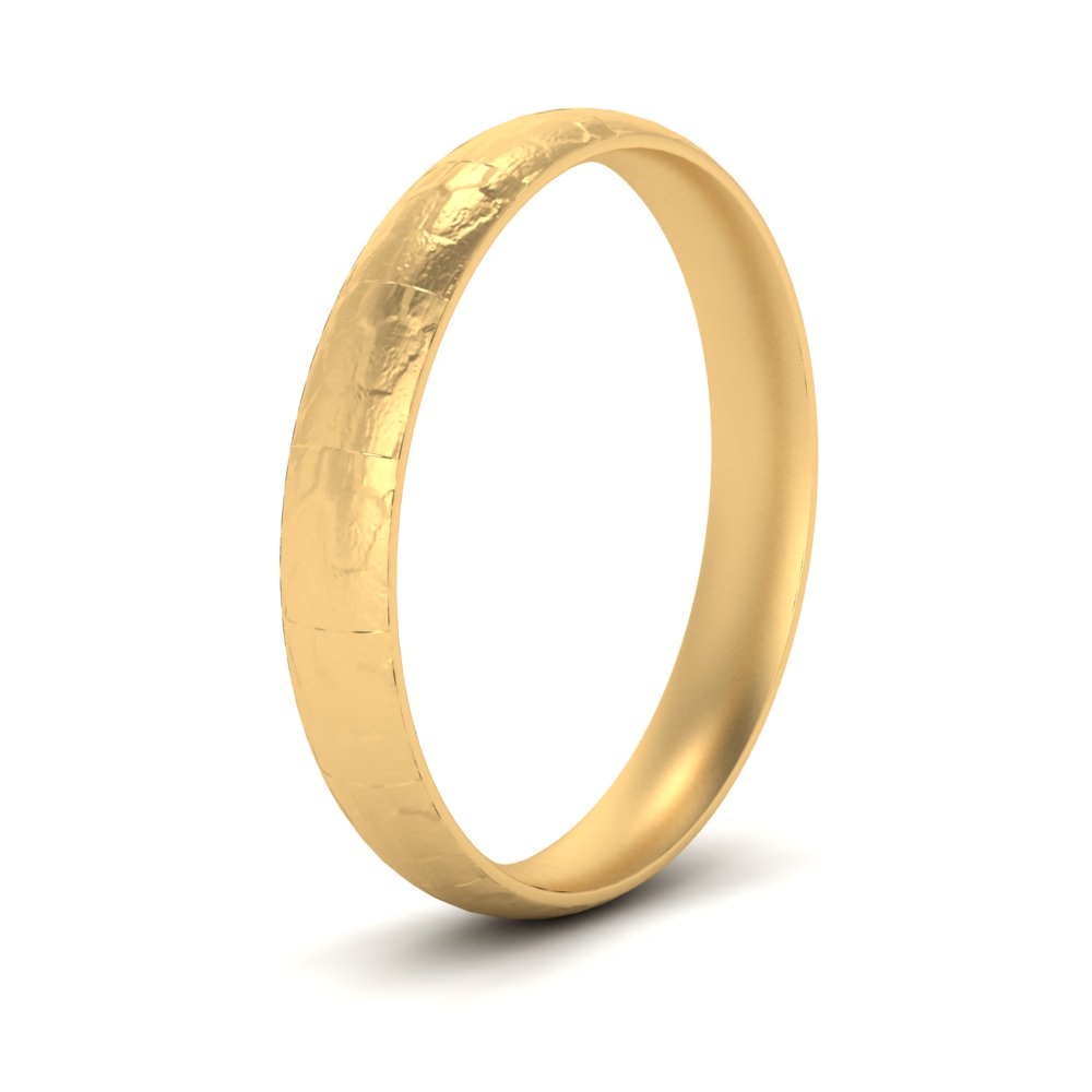 Rock Texture Mens Wedding Band Lightweight 6 mm with 14K Yellow Gold undefined