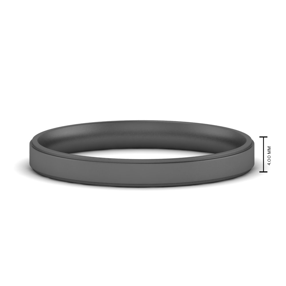 4 mm Steps Edge Comfort Fit Mens Band with 14K Black Gold undefined