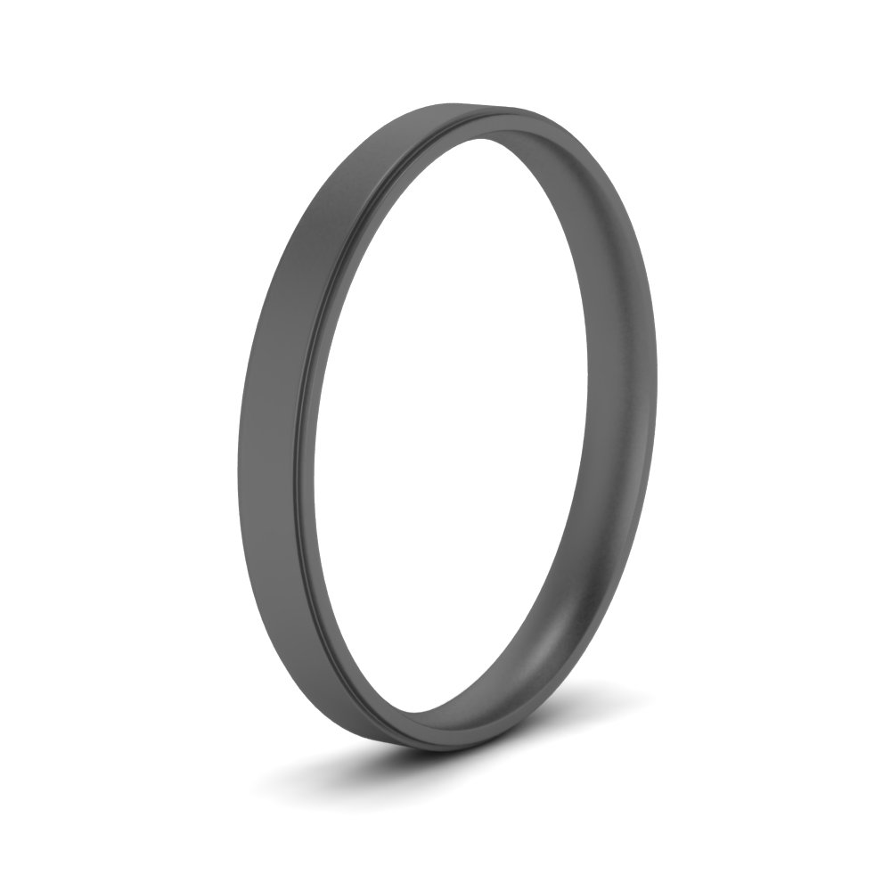 4 mm Steps Edge Comfort Fit Mens Band with 14K Black Gold undefined