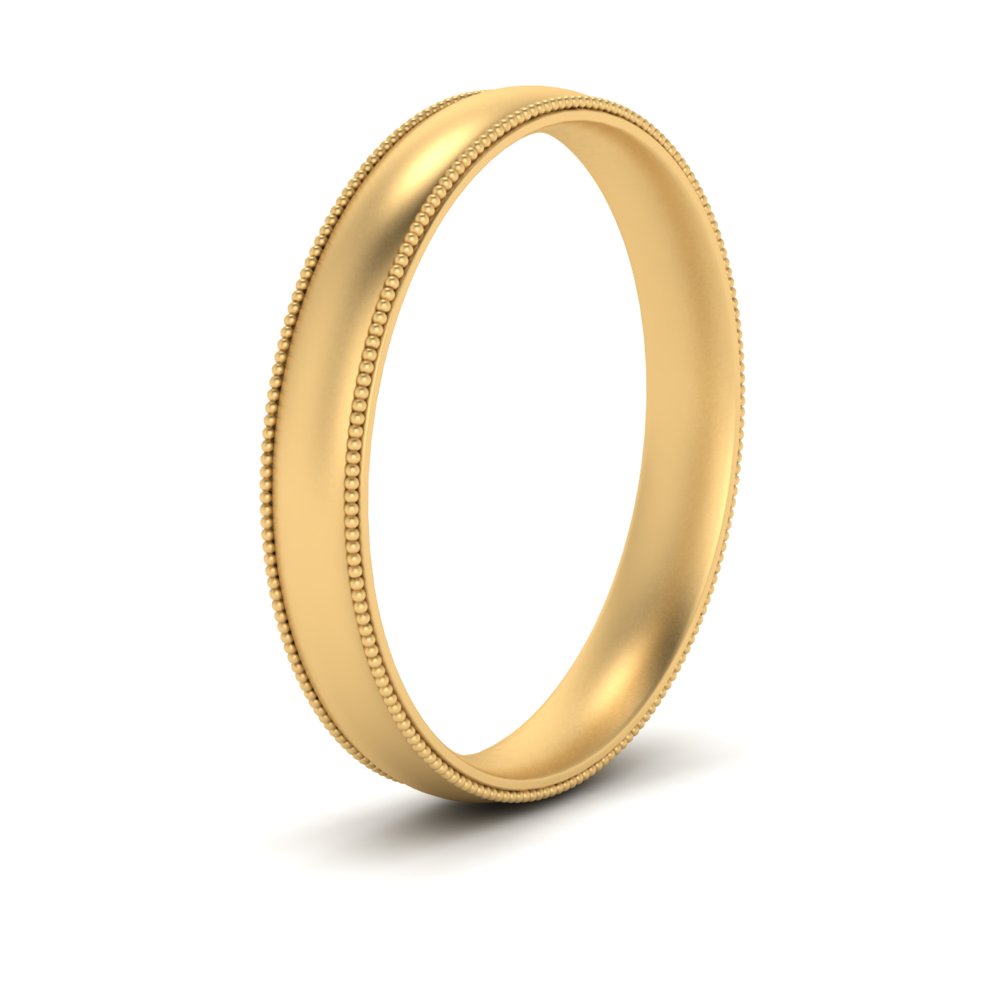 6 Mm Milgrain Comfort Fit Mens Wedding Band In 14K Yellow Gold